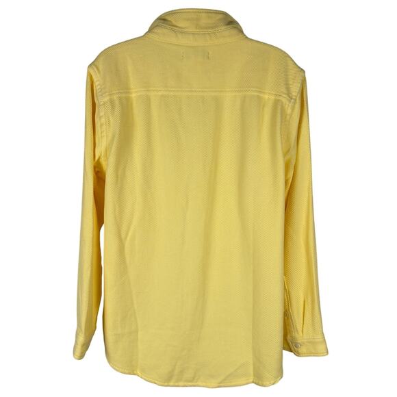 Outerknown CHROMA BLANKET SKIRT Jacket Shacket in GLO Yellow Womens M/L NWT $148 - Picture 2 of 5
